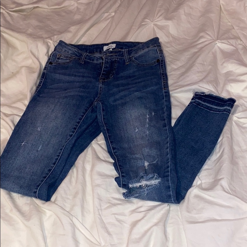 Blue Asphalt Blue ripped Skinny Jeans! Size 0